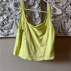 aerie Yellow Crop Camisole Tank Top Medium